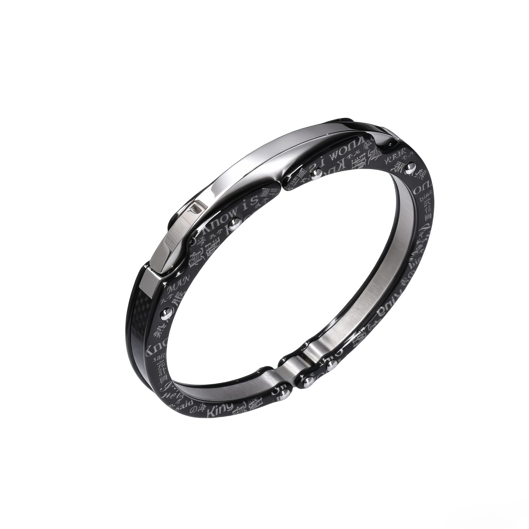 Men's 304 Stainless Steel Open Bangle, Punk Street Style